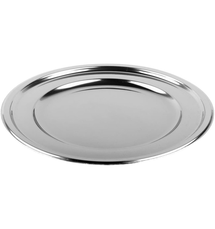 Plato de Plastico PET Redondo Plata Ø18cm (180 Uds)