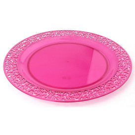 Plato Plastico Redondo "Mandala" Frambuesa 19cm (88 Uds)
