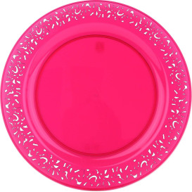Plato Plastico Redondo "Mandala" Frambuesa 23cm (88 Uds)