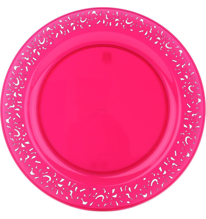 Plato Plastico Redondo "Mandala" Frambuesa 23cm (88 Uds)