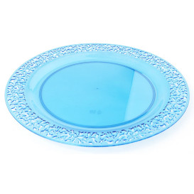 Plato Plastico Redondo "Mandala" Turquesa 19cm (88 Uds)