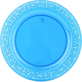 Plato Plastico Redondo "Mandala" Turquesa 19cm (88 Uds)