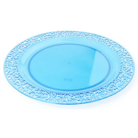 Plato Plastico Redondo "Mandala" Turquesa 23cm (4 Uds)