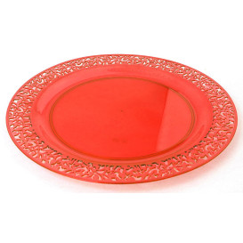 Plato Plastico Redondo "Mandala" Naranja 19cm (4 Uds)