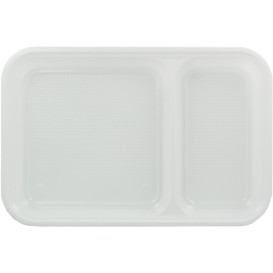 Bandeja de Plastico PS Blanca 2C 270x180mm (300 uds)