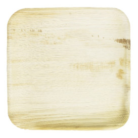 Plato Cuadrado Hoja de Palma 18x18cm (25 Uds)