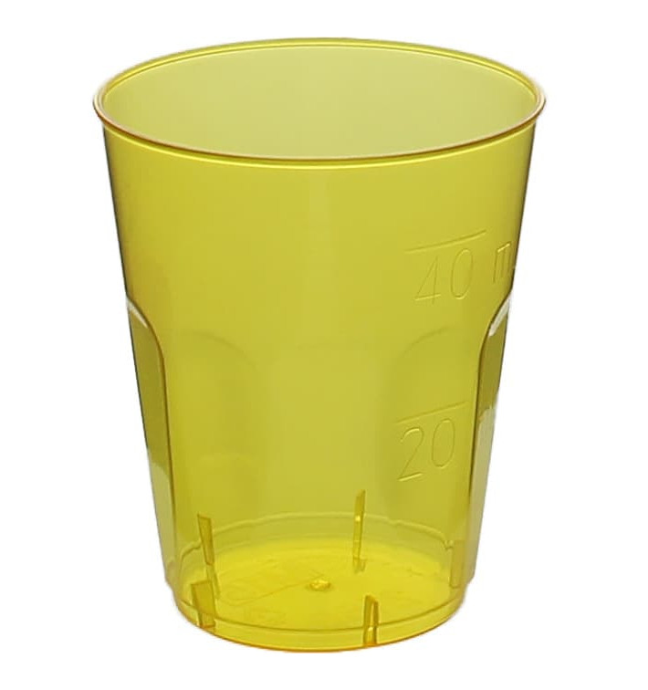 Vaso Plastico Chupito "Diamant" PS Cristal Amarillo 50ml (20 Uds)