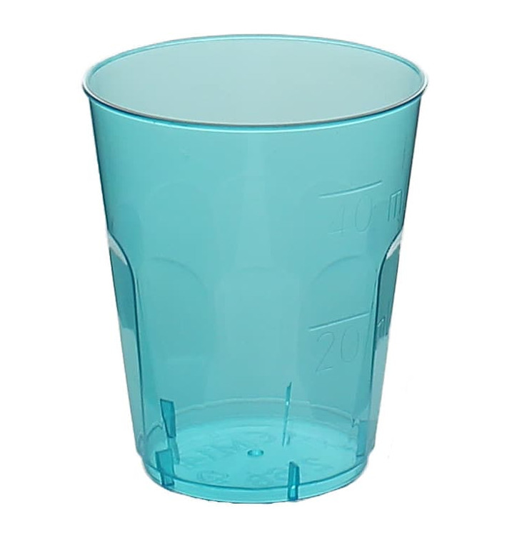 Vaso Plastico Chupito "Diamant" PS Cristal Azul 50ml (20 Uds)