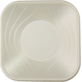 Bol de Plastico PP "X-Table" Cuadrado Perla 180x180mm (8 Uds)