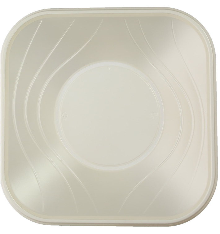Bol de Plastico PP "X-Table" Cuadrado Perla 180x180mm (8 Uds)