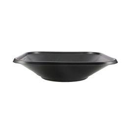 Bol de Plastico PP "X-Table" Cuadrado Negro 180x180mm (8 Uds)