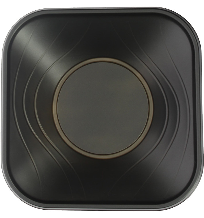 Bol de Plastico PP "X-Table" Cuadrado Negro 180x180mm (120 Uds)