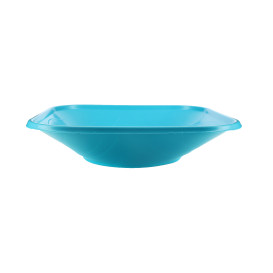 Bol de Plastico PP "X-Table" Cuadrado Turquesa 180x180mm (8 Uds)