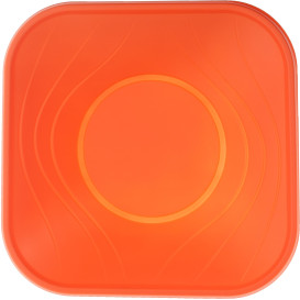 Bol de Plastico PP "X-Table" Cuadrado Naranja 180x180mm (120 Uds)