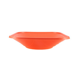 Bol de Plastico PP "X-Table" Cuadrado Naranja 180x180mm (120 Uds)