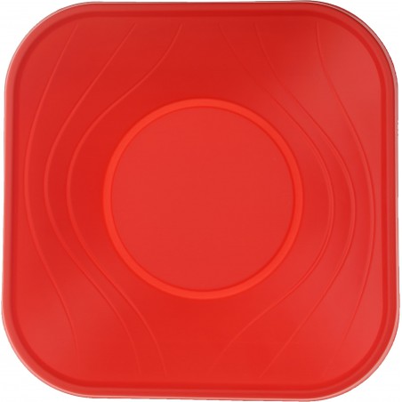 Bol Plástico PP Cuadrado "X-Table" Rojo 18x18cm (8 Uds)