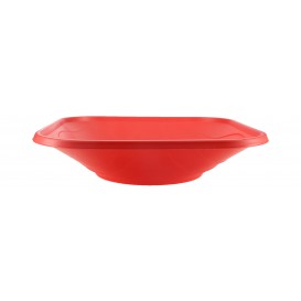 Bol de Plastico PP "X-Table" Cuadrado Rojo 180x180mm (8 Uds)