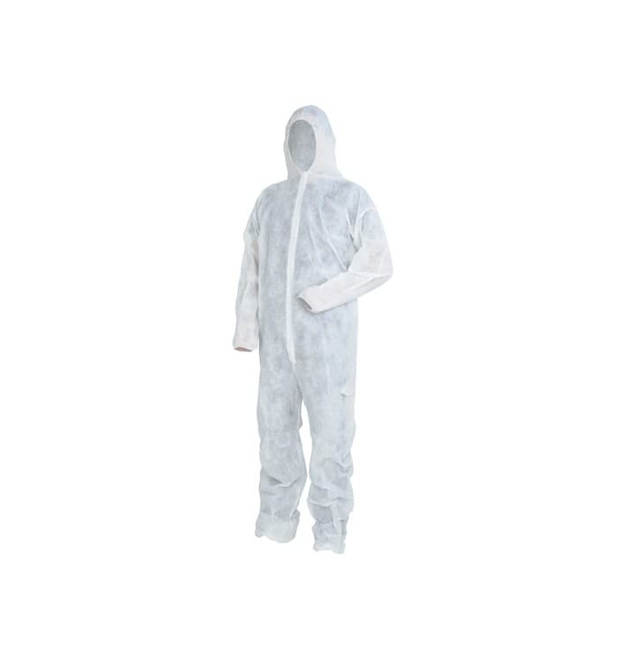 Mono TST PP Capucha y Cierre Velcro Talla XXL Blanco (1 Ud) Mono TST PP Capucha y Cierre Velcro Talla XXL Blanco (1 Ud)