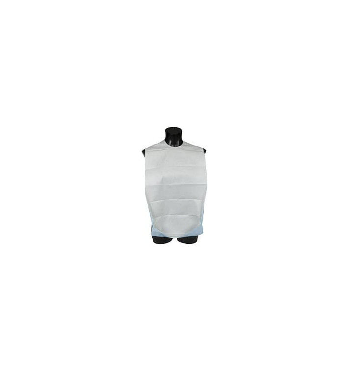 Babero Adulto con Bolsillo Blanco Económico 36x65cm (125 Uds)