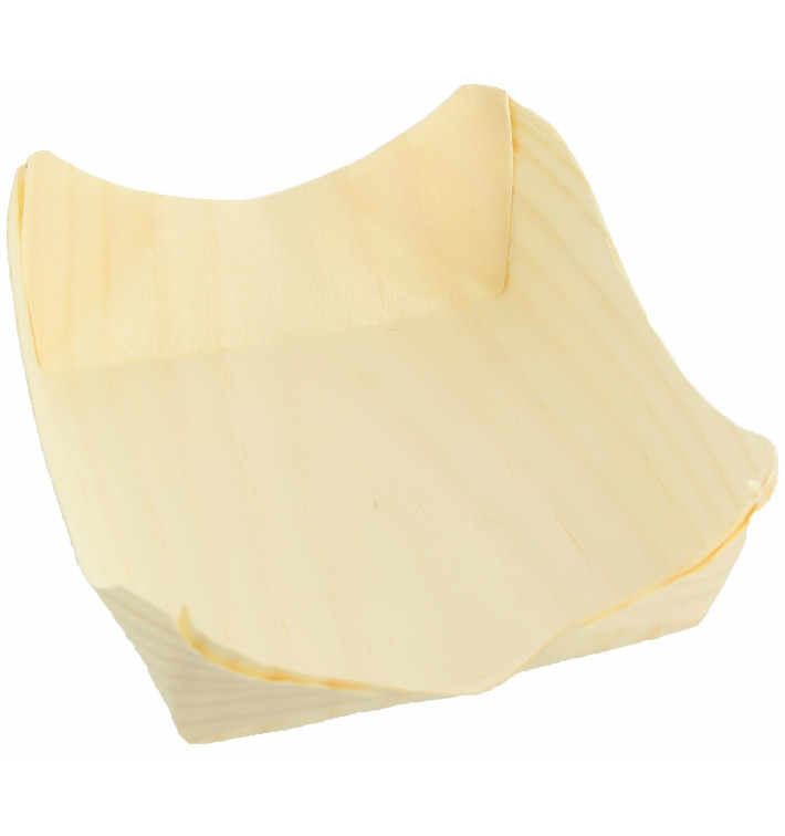 Bandeja de Hojuela de Pino 100x100x35mm (100 Uds)