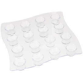 Soporte 16 Vasos Trans. 15,5x15,5x1,6cm (2 Uds)