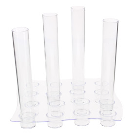 Soporte 16 Vasos Trans. 15,5x15,5x1,6cm (2 Uds)