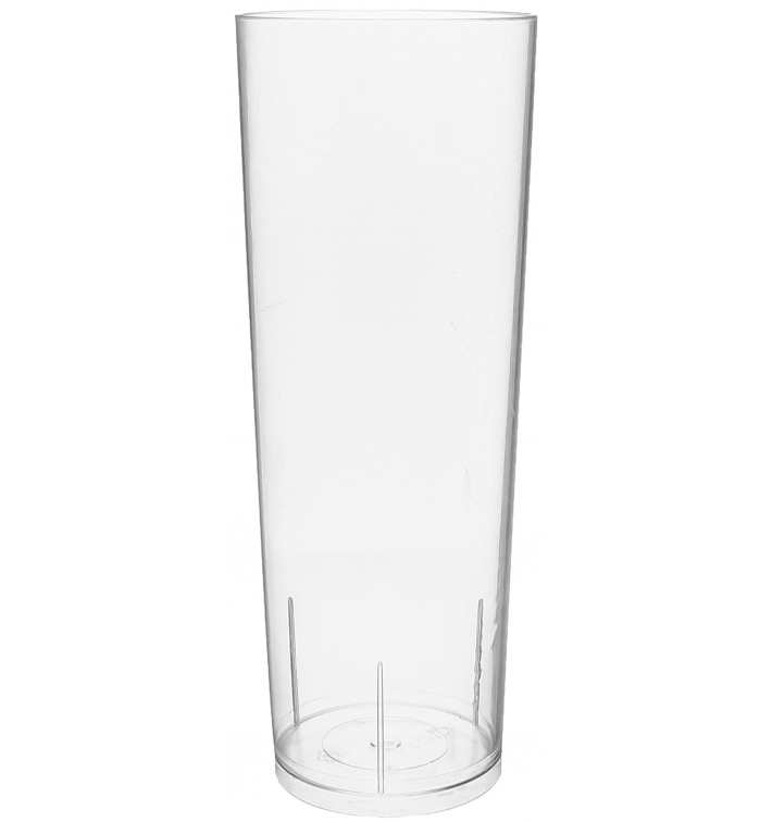 Vaso Tubo de Plastico Cristal PS 300 ml (10 Uds)