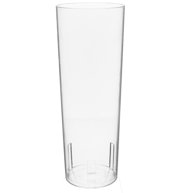 Vaso Tubo de Plastico Cristal PS 330 ml (10 Uds)