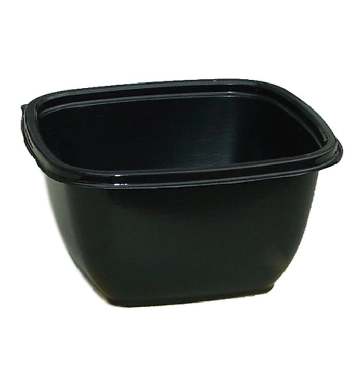 Bol Plástico Negro PET 375ml 125x125x50mm (50 Uds)