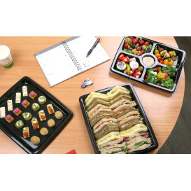 Bandeja Plastico Rectangular Negro 316x265mm (25 Uds)
