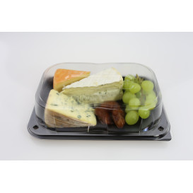 Bandeja Plastico Negro + tapa 24x17cm (1 Kit)