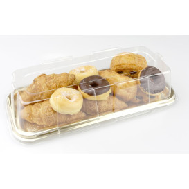 Bandeja Plastico Rectangular Oro 35x16cm (5 Uds)