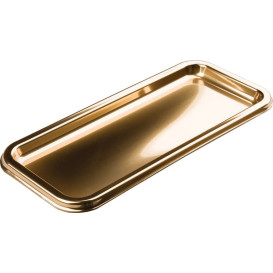 Bandeja Plastico Rectangular Oro 35x16cm (50 Uds)