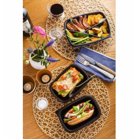 Envase Plastico PP Negro 23x13x4cm 375ml (50 Uds)
