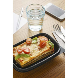 Envase Plastico PP Negro 23x13x4cm 375ml (50 Uds)