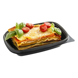 Envase Plastico PP Negro 23x13x4cm 375ml (50 Uds)
