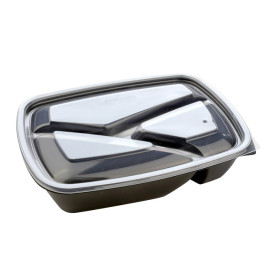 Tapa para Envase Rectangular 3C Negro 23x17cm (300 Uds)