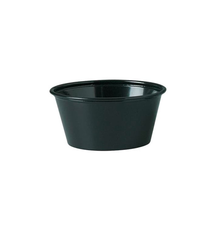 Tarrina de Plastico PP para Salsas Negra 100ml Ø73mm (2500 Uds) 