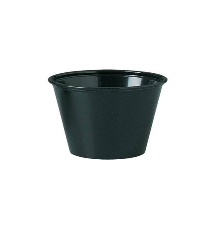Tarrina de Plastico PP para Salsas Negra 120ml Ø73mm (125 Uds) 