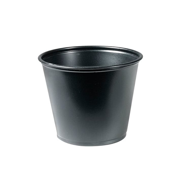 Tarrina de Plastico PP para Salsas Negra 165ml Ø73mm (125 Uds) 