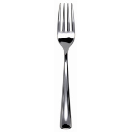 Tenedor de Plastico Metalizado 150mm (50 Uds)