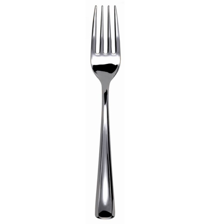 Tenedor de Plastico Metalizado 150mm (50 Uds)
