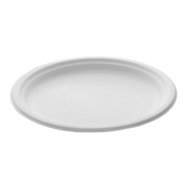 Plato Caña de Azucar Blanco Ø260mm (250 Uds)