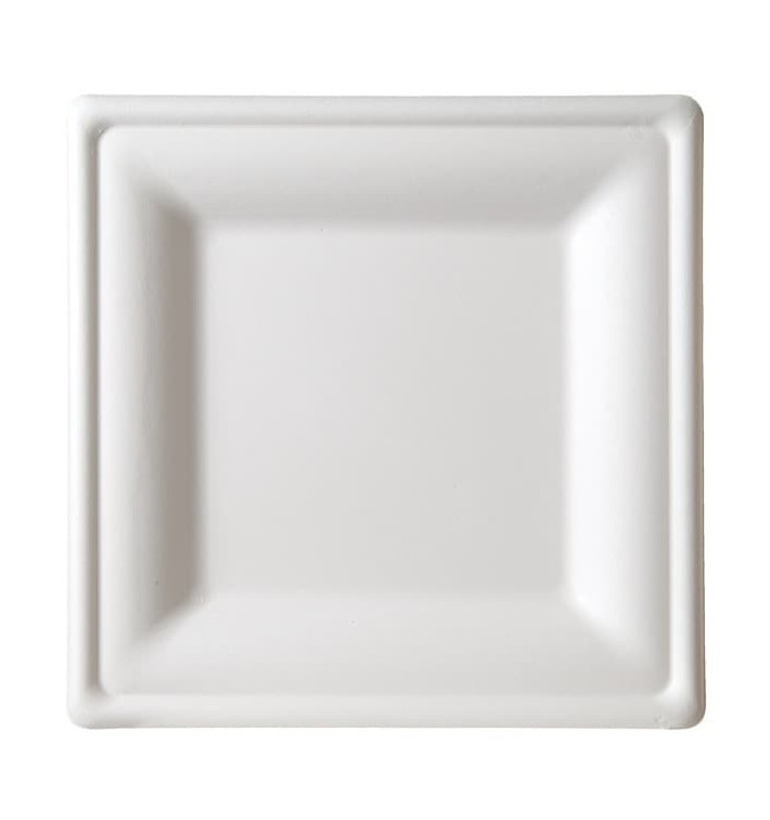 Plato Cuadrado Caña de Azucar Blanco 260x260mm (10 Uds) Plato Cuadrado Caña de Azucar Blanco 260x260mm (10 Uds)