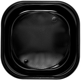 Plato de Plastico PS Cuadrado Negro 200x200mm (30 Uds)