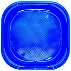 Plato de Plastico PS Cuadrado Azul Oscuro 200x200mm (720 Uds)