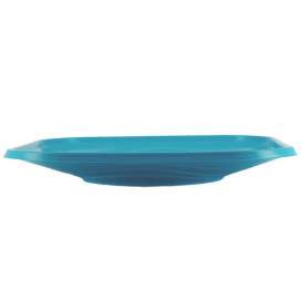 Plato de Plastico PP "X-Table" Cuadrado Turquesa 230mm (120 Uds)