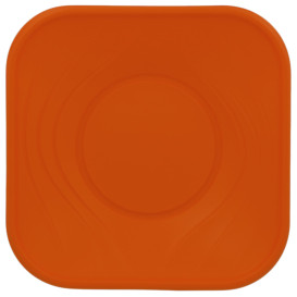 Plato de Plastico PP "X-Table" Cuadrado Naranja 180mm (8 Uds)