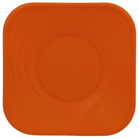 Plato de Plastico PP "X-Table" Cuadrado Naranja 230mm (120 Uds)