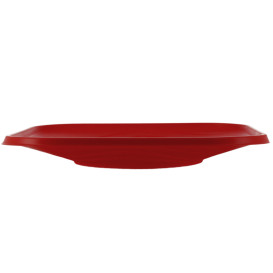 Plato de Plastico PP "X-Table" Cuadrado Rojo 180mm (8 Uds)
